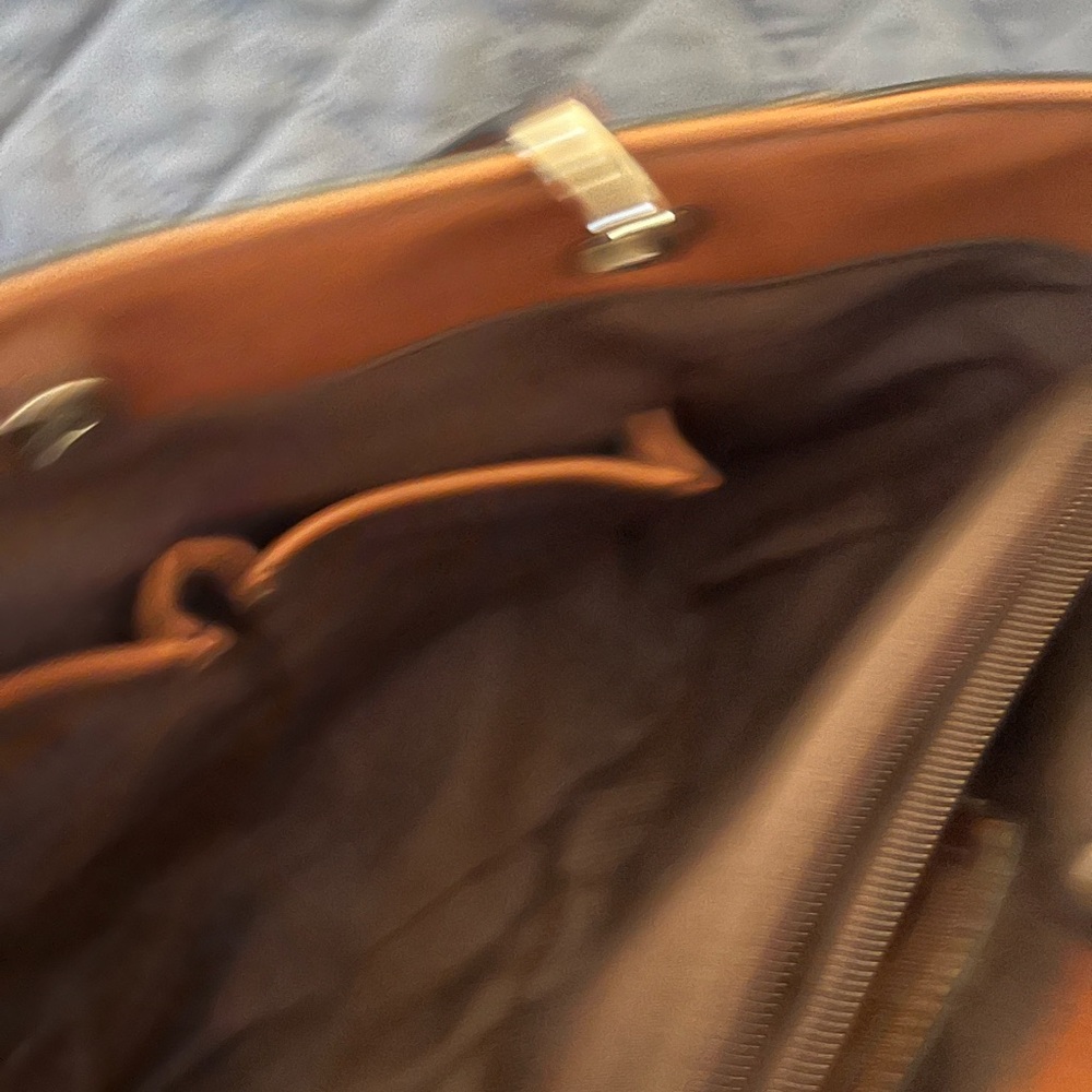 Chaps Chic Brown Tote Bag with Front Pocket - Picture 4 of 7